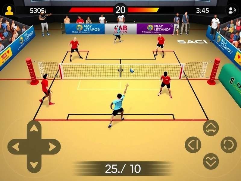 Aces Volley Titans gameplay screenshot showing intense volleyball action